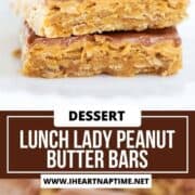 Lunch lady peanut butter bars in a stack.