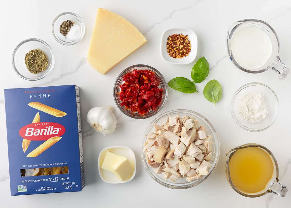 Marry me chicken pasta ingredients.