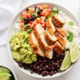 Chipotle chicken burrito bowl.