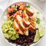 Chipotle chicken burrito bowl.