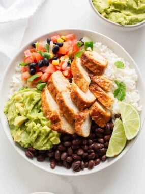 Chipotle chicken burrito bowl.