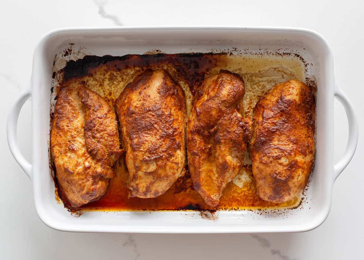 Showing how to make chipotle chicken.