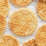 Pizzelle on the counter.