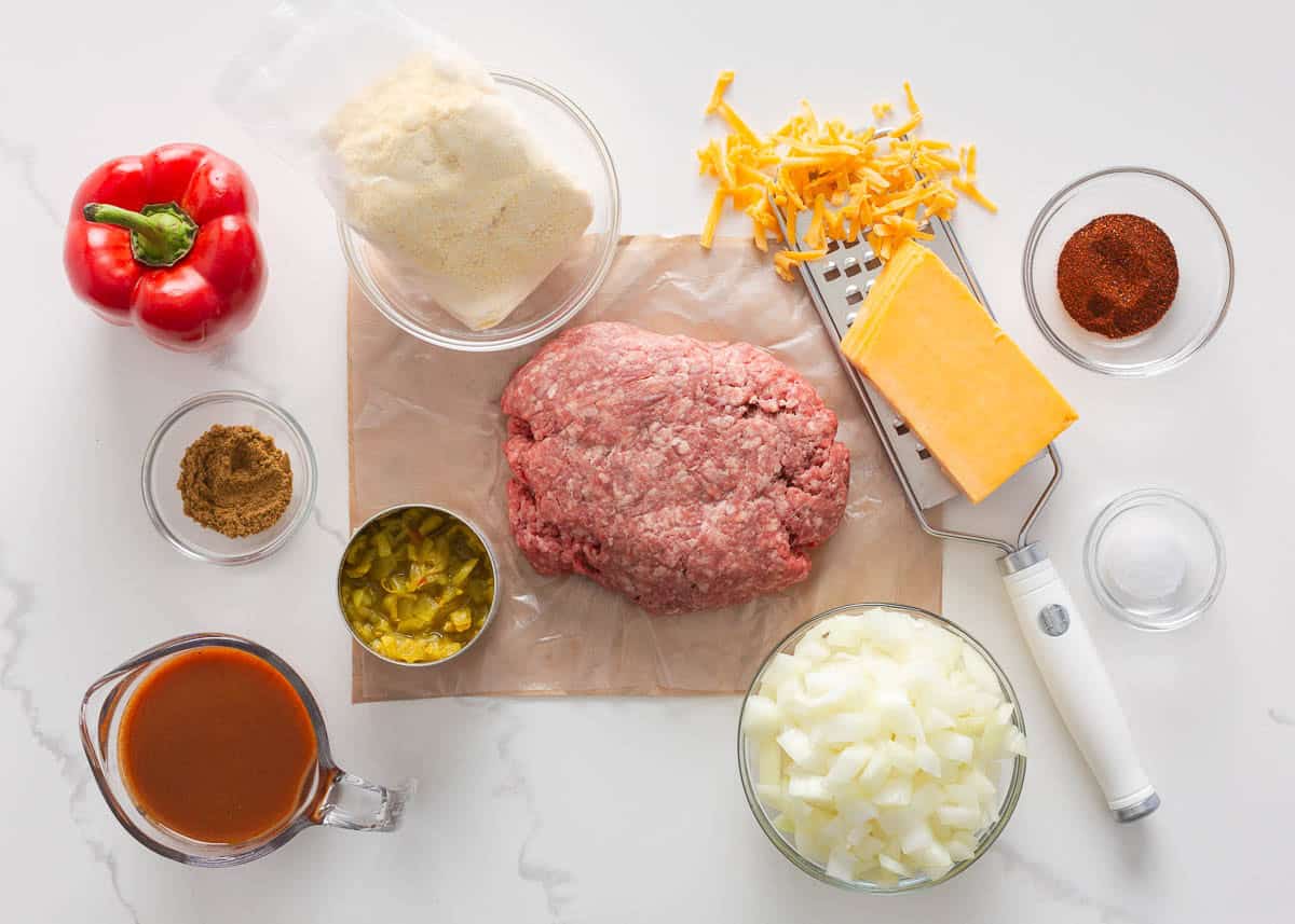 Tamale pie ingredients on the counter.
