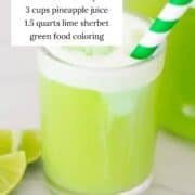 Green punch in a glass.
