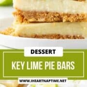 Stacked key lime pie bars.