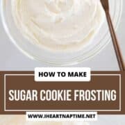 Sugar cookie frosting in a bowl.