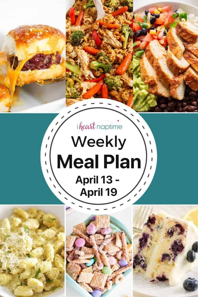 Recipe photo collage for I Heart Naptime menu plan.