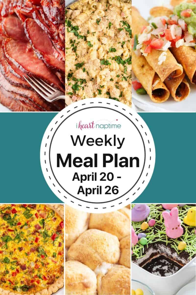 A recipe photo collage for I Heart Naptime weekly meal plan.