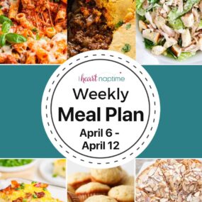 Recipe photo collage for a weekly meal plan for I Heart Naptime.