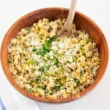 Mexican street corn pasta salad in a bowl.