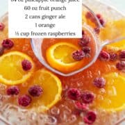 Party punch with ingredients listed.