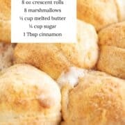 Resurrection rolls with ingredients listed.