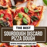 Sliced sourdough discard pizza.