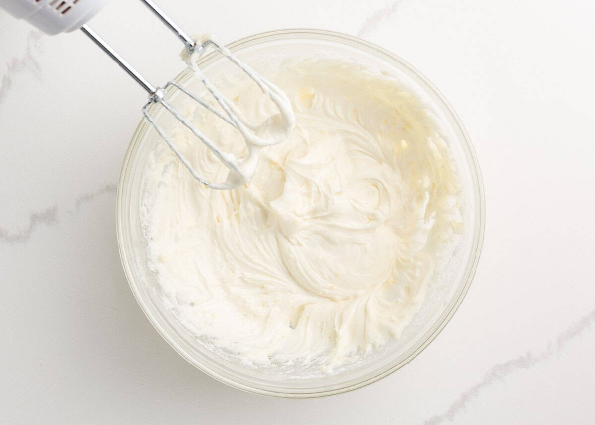 Cream cheese frosting for sugar cookie fruit pizzas.