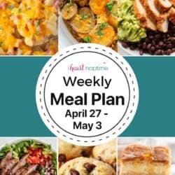 Recipe photo collage for a weekly meal plan for I Heart Naptime