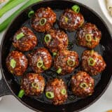 Korean meatballs in a skillet.