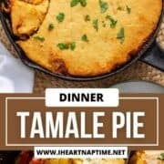 Tamale pie in a skillet.