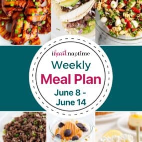 Recipe photo collage for a weekly meal plan for I Heart Naptime.