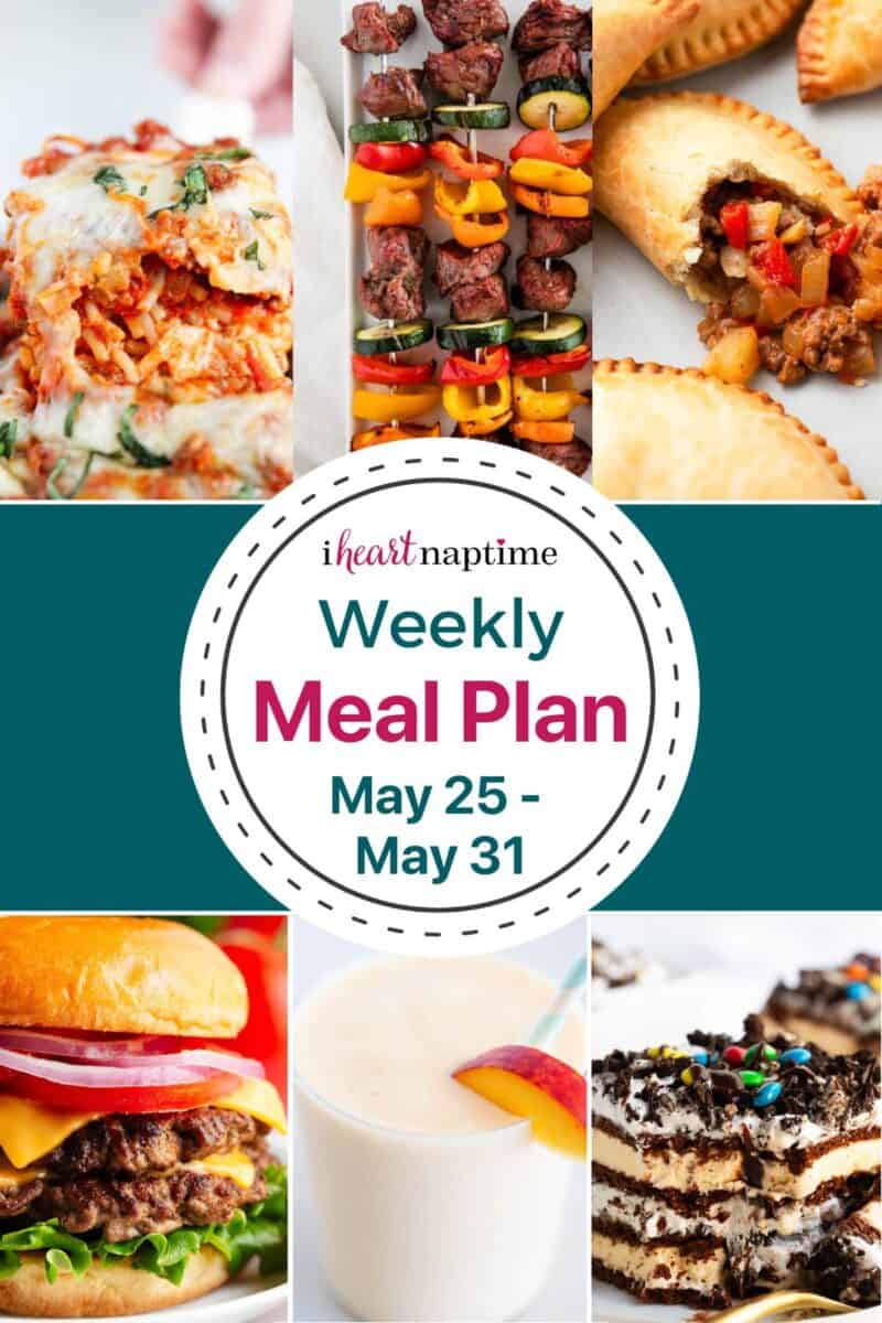 A photo collage of a weekly meal plan by I Heart Naptime.
