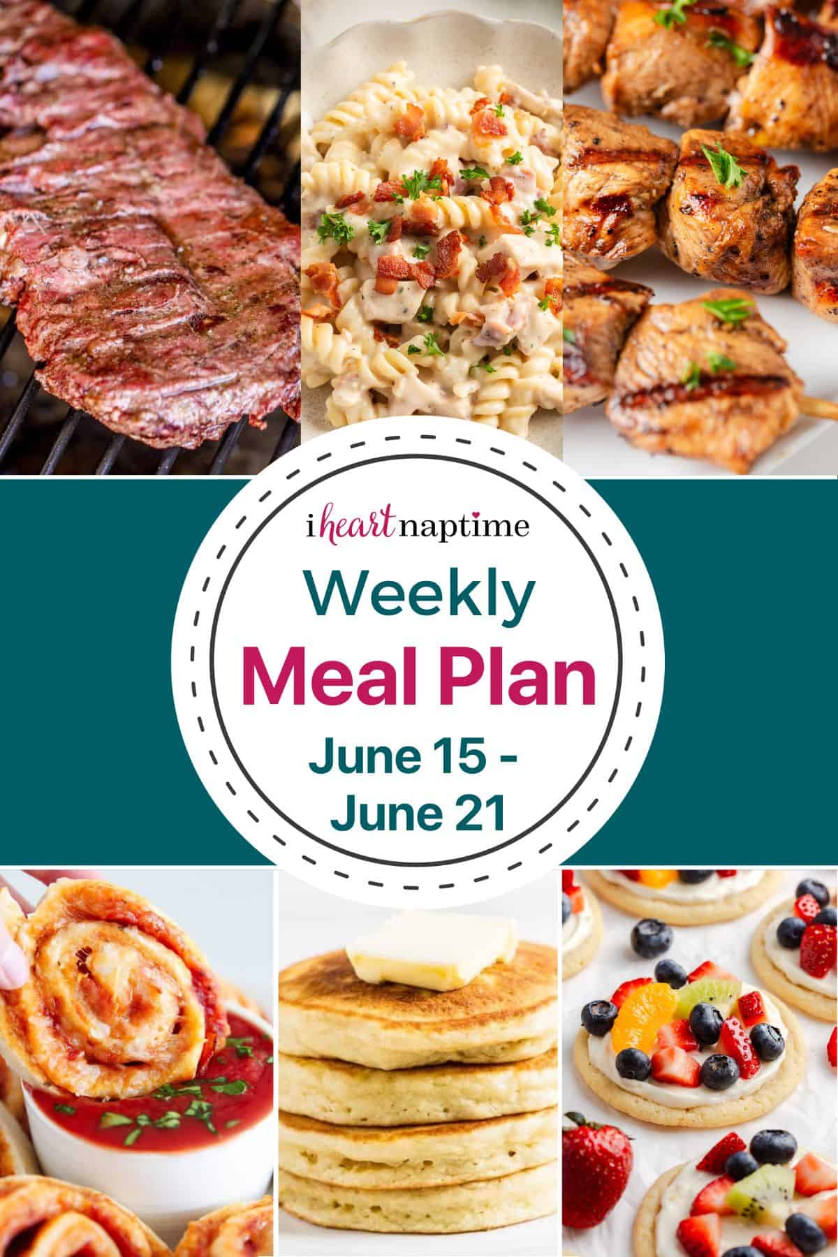 Recipe photo collage for I Heart Naptime meal plan.