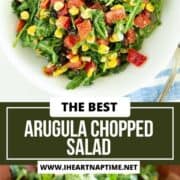 Arugula chopped salad in a bowl.