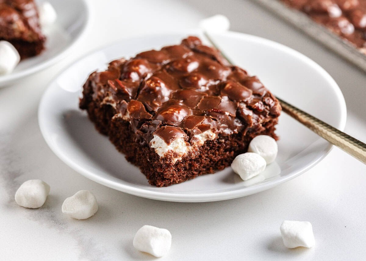 Slice of Mississippi Mud Cake. 