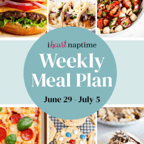 Weekly meal plan.