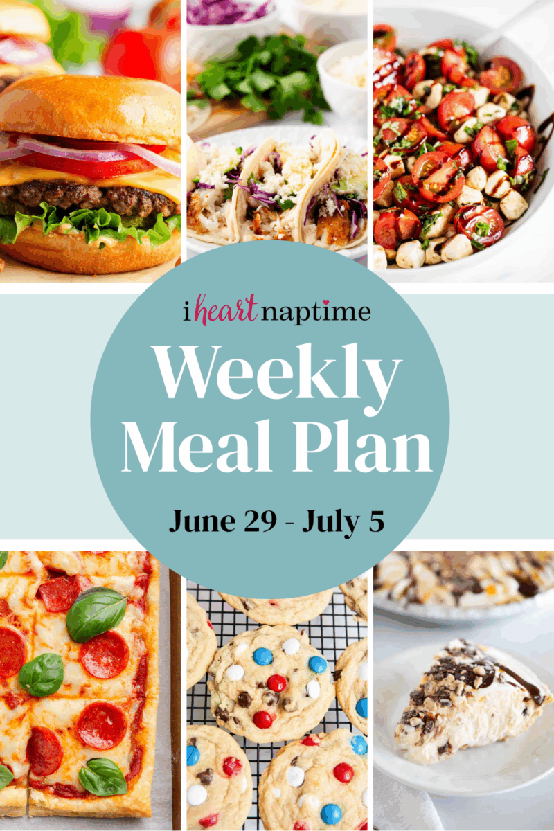 Weekly meal plan.