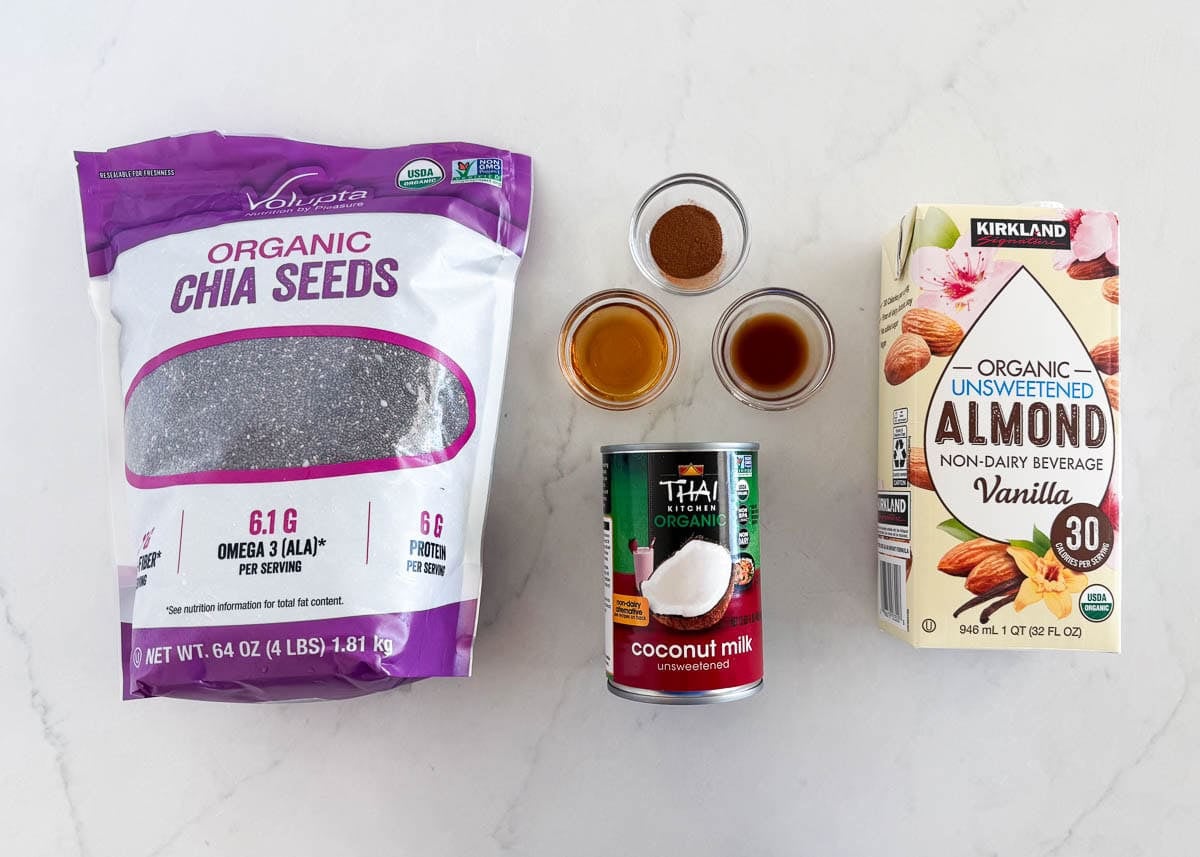 Get a jump on tomorrow's breakfast or quick and healthy snack with this creamy chia seed pudding recipe. It's simple to make, completely customizable and perfect for meal prep! Chia seed pudding ingredients.