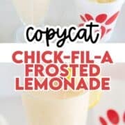 A glass of copycat frosted lemonade.