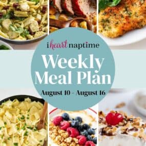 Recipe photo collage for a meal plan for I Heart Naptime.