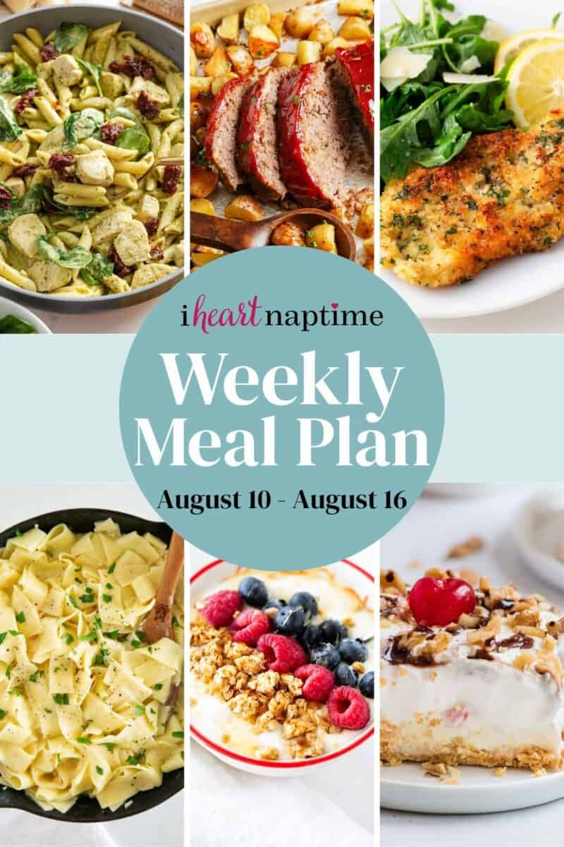 Recipe photo collage for a meal plan for I Heart Naptime.