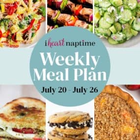 A recipe photo collage for I Heart Naptime for a weekly meal plan.