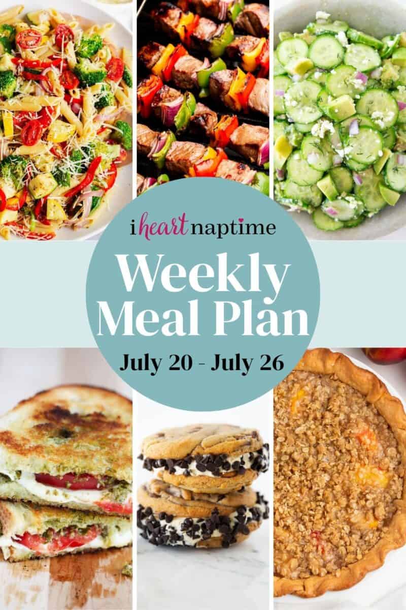 A recipe photo collage for I Heart Naptime for a weekly meal plan.