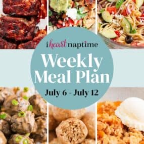 A recipe photo collage for I Heart Naptime meal plan.
