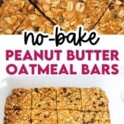 No bake peanut butter oatmeal bars.