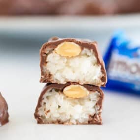 Stack of almond joys.