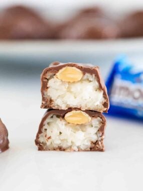 Stack of almond joys.