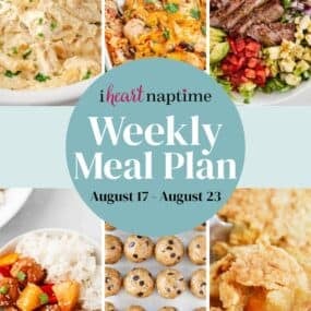 A recipe photo collage for I Heart Naptime meal plan.