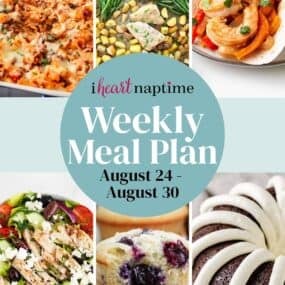 Weekly meal plan recipe photo collage for I Heart Naptime.