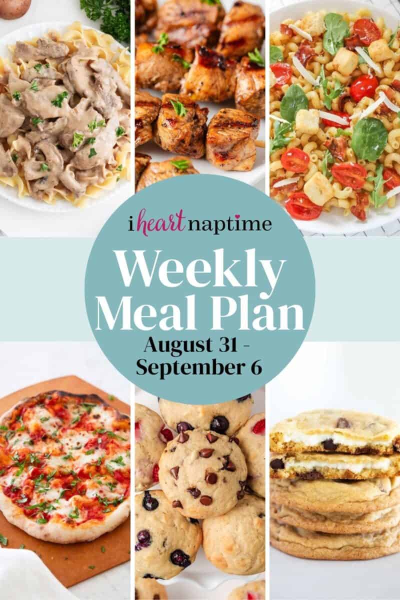 Photo collage for a recipe meal plan for I Heart Naptime.