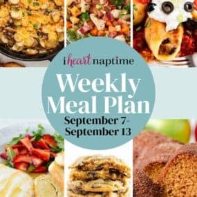 A recipe photo collage for I Heart Naptime for a weekly meal plan.