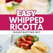 Whipped ricotta on a plate.