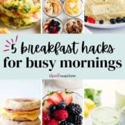 Photo collage of make ahead breakfast recipes.