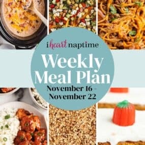 Recipe photo collage for I Heart Naptime weekly meal plan.