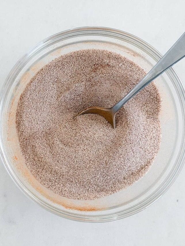 Homemade cinnamon-sugar mixture for churro-style cracker toffee