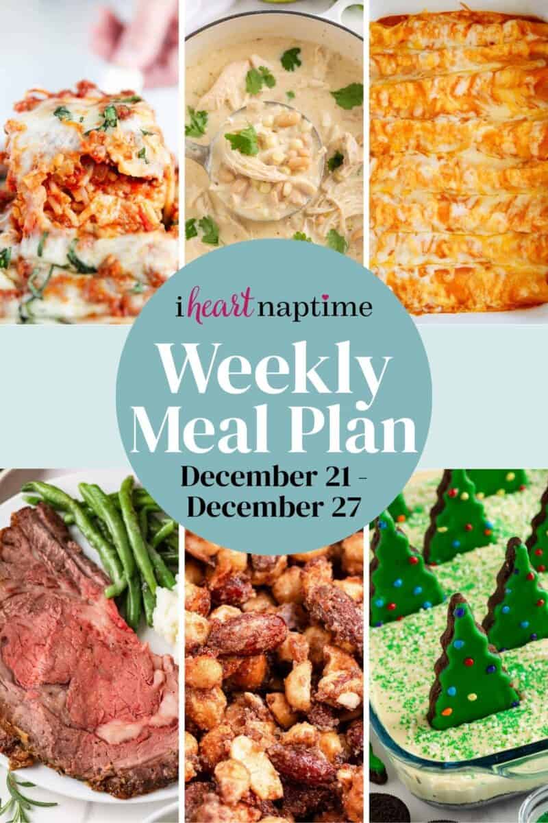 Recipe photo collage for a weekly meal plan for I Heart Naptime.