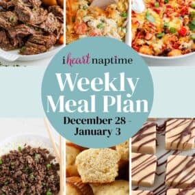 Recipe photo collage for a weekly meal plan for I Heart Naptime.