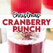 Cranberry punch in a glass.